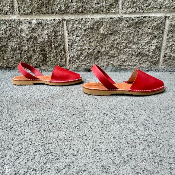 CALAXINI Classic Avarca Womens Shoes 36 6 Red Sandals Slingback Slides Spain - Picture 4 of 7